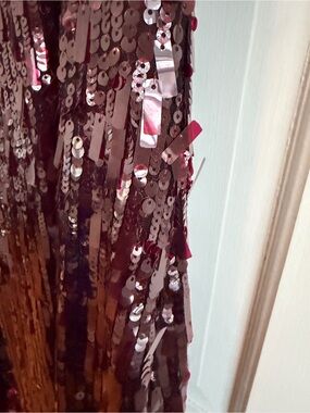 Elie Tahari Burgundy Sequin Evening Dress